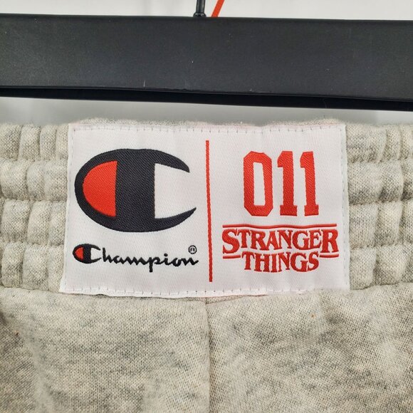 Champion x Stranger Things Hawkins High Sweatpants Jogger Men Size 2XL Grey - Picture 6 of 13